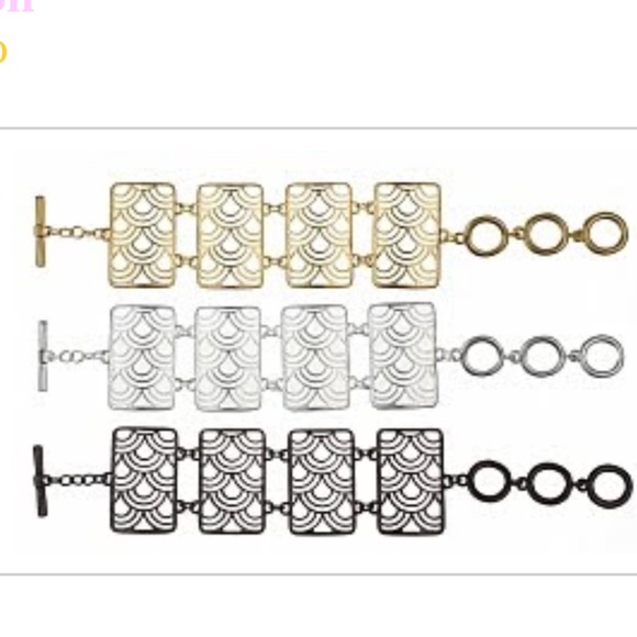 Foxy Originals Art Deco gold tone Arabia bracelet rectangle - Picture 9 of 9